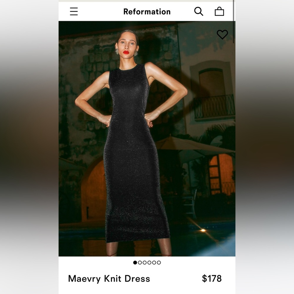 Reformation black sparkly dress